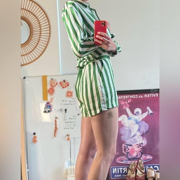 JUICY SIZE 10 SIZE L | twosie set | button up shirt with shorts | garden party - Picture 3 of 7